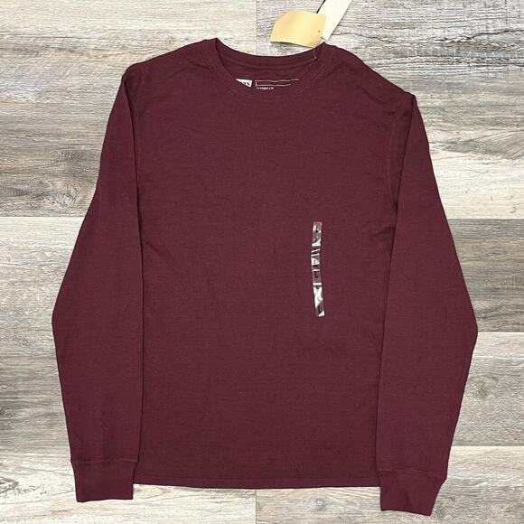 NWT NEW Levis Rodney Wine Red Mens Large Relaxed Fit Waffle Knit Thermal Shirt - Picture 1 of 9